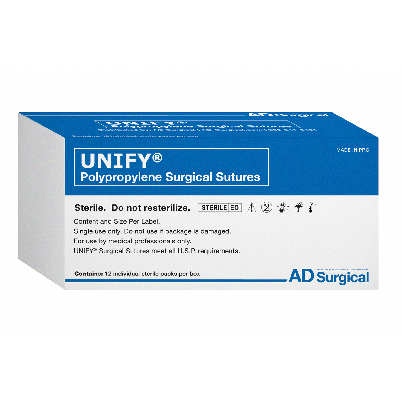 UNIFY Polypropylene Suture - 6/0 - 13mm 3/8 Circle R/C Needle - 18" Blue Thread - 12/Box Questions & Answers